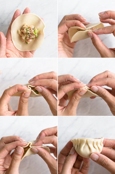 Chicken Potstickers Inward Fold Chicken Potstickers, Healthy Nibbles, Potstickers Recipe, Dim Sum Recipes, Wonton Recipes, Chinese Dumplings, Pot Stickers, Wontons, Dumpling Recipe