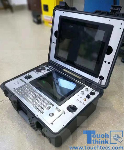 Touch Think industrial all in one panel PC used in portable box as rugged panel PC. Portable Pc, All In One Pc, Portable Computer, Raspberry Pi Projects, Starship Design, Drone Design, Mobile Tech, Video Game Rooms, New Technology Gadgets