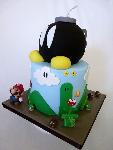 Bobomb candle idea Nintendo Cake, Controller Cake, Mario Bros Cake, Bomb Cake, Video Game Cakes, Super Mario Cake, Mario Cake, Mario Bros Party, Cake Wrecks