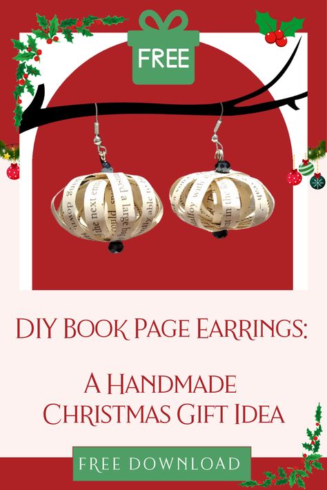 🎄✨ Looking for a thoughtful Christmas gift? Make stunning book page earrings with our free PDF tutorial! Perfect for book lovers and crafters, these handmade earrings add a personal touch to your holiday gifting. Easy to make and full of charm, they’re a meaningful way to spread festive cheer. Download the tutorial today and create a gift they’ll treasure! 🎁❤️ #DIYChristmasGifts #HandmadeWithLove #UpcycledCrafts #BookLoversChristmas #FreeTutorial Thoughtful Christmas Gifts, Handmade Christmas Decorations, Christmas Gift Decorations, Handmade Christmas Gifts, Earring Tutorial, Free Earrings, Christmas Gift Idea, Upcycled Crafts, Diy Book