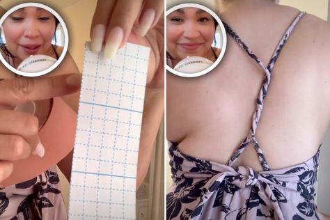 Body Tape For Backless Dress, How To Cover Backless Dress, Hide Back Fat Tips, Back Fat Bra, Side Fat, Open Dress, Armpit Fat, Back Fat, Bra Hacks