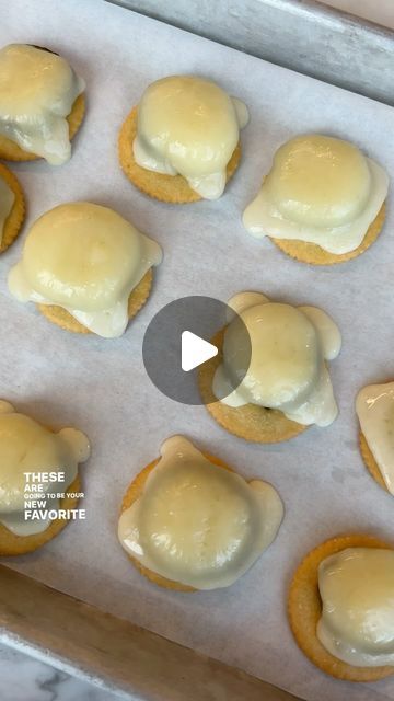 Food52 on Instagram: "Our latest obsession is @jessiesheehanbakes’ seriously simple Ritz Crackers with Pickles and Melty Cheese and once you try them, they’ll be yours too. Link in our bio to grab a copy of her new book Salty Cheesy Herby Crispy Snackable Bakes where you’ll find this recipe & more #f52community" Easy Holiday Snacks Christmas Appetizers, Ritz Cracker Party Snacks, Ritz Cracker Pickle Cheese, Easy Ritz Cracker Snacks, Savory Snacks For Christmas, Ritz Pickle Cheese, Diy Cheese Crisps, 4 Ingredient Appetizers, Ritz Cracker Snacks