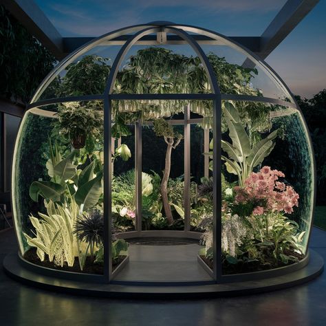 Step into your personal greenhouse paradise 🌱🏡 #innovativegarden #plantlife #indoorgreenhouse Personal Greenhouse, Round Greenhouse, Indoor Greenhouse, Tax Free, Glass Garden, Interior Inspo, Plant Life, Botanical Gardens, Installation Art