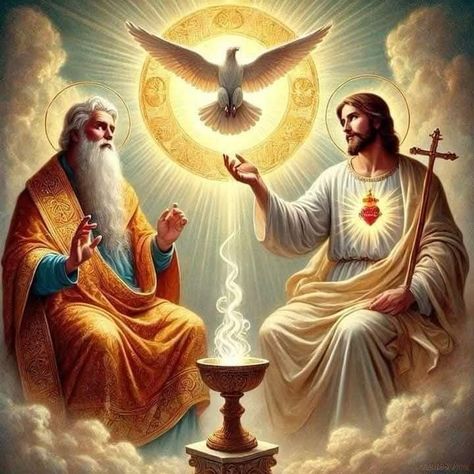 Esoteric Christianity, The Most Holy Trinity, Trinity God, Blessed Trinity, Christian Studies, Bible Verses Kjv, The Holy Trinity, Heaven Art, Catholic Images