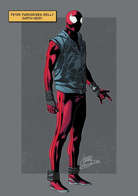 ArtStation - SPIDER-WARS line up, Luis Bajo Collados Scarlet Spider Redesign, Scarlet Spider Costume, The Scarlet Spider, Spider Family, Hero Oc, Eddie Brock, Spiderman Suits, Scarlet Spider, Spiderman Costume