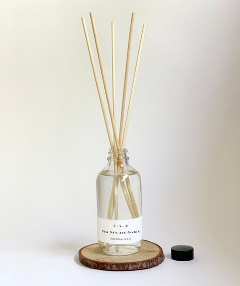 Sea Salt and Orchid Reed Diffuser Handmade Scented | Etsy Desk Top Decor, Scented Diffuser, Fresh Cut Roses, Reed Diffusers, Japanese Cherry Blossom, Desktop Decor, Orange Blossom, Reed Diffuser, Minimalist Style