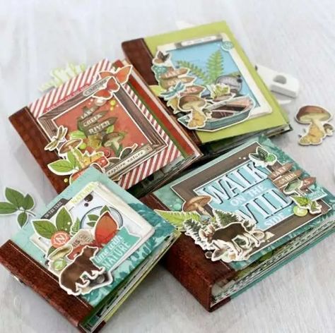 Outdoor Botanical Mini Albums – Scrap Booking Nature Field, Field Journal, Lake Camping, Mini Albums Scrap, Album Ideas, Creative Scrapbook, Puffy Stickers, Mini Scrapbook, Mini Scrapbook Albums