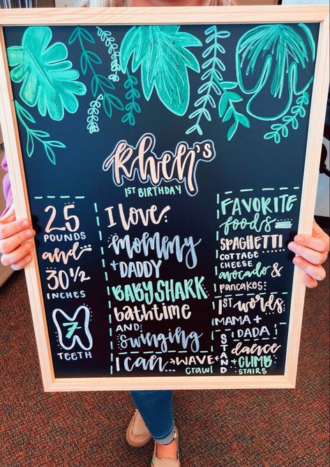 Birthday Boards, Chalk Sign, Moana Birthday, Birthday Chalkboard, Birthday Board, Chalkboard Signs, Birthday Decor, Chalkboard Art, Custom Birthday