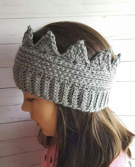 Crochet Crown Pattern, Ear Warmer Pattern, Knit Crown, Crochet Crown, Ravelry Crochet, Baby Crown, Crochet Mask, Black Crochet Dress, Crown Pattern