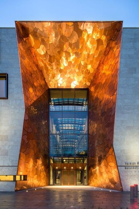 Turkish Embassy in Berlin,© Bernardette Grimmenstein Contemporary Lobby, Minimalist Lamps, Architecture Cool, House Contemporary, Facade Lighting, Santiago Calatrava, Lighting Bedroom, Entrance Design, Building Facade