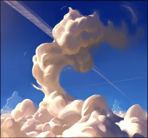 ArtStation - Cloud practice, Thorsten Denk Cloud Tutorial, Cloud Stickers, Cloud Art, Animal Jam, Game Background, Mood Light, Cloud Painting, Environmental Art, Digital Painting