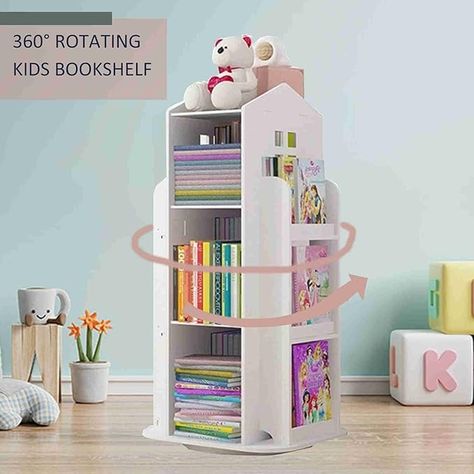 Amazon.com: MOUDAO Kids Bookshelf 360° Castle Rotating Bookshelf Toy Storage Organizer Rack Revolving Corner Bookshelf for Kids Toddler Children Home Office Furniture Bookcase (Pink, House1) : Home & Kitchen Bookshelf Toy Storage, Girls Bookshelf, Furniture Bookcase, Bookshelf For Kids, Rotating Bookshelf, Toy Storage Organizer, Corner Bookshelf, Kids Bookshelf, Bookshelf Organization