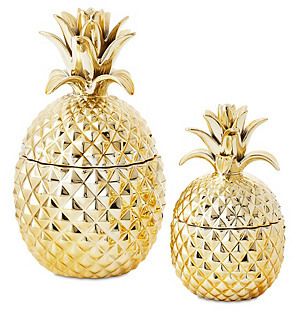 Twos Company Asst. of 2 Pineapple Jars, Gold Pineapple Room, Foundation Ideas, Pineapple Cookies, Pineapple Kitchen, Ceramic Pineapple, Golden Pineapple, Pineapple Gifts, Kitchen Goals, Pineapple Decor