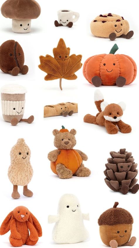 #jellycat #falljellycat Jelly Cat Pumpkin, Fall Jelly Cats, Pumpkin Jellycat, Autumn Jellycat, Jellycat Pumpkin, Fall Jellycat, Clay Jellycat, Jellycats Aesthetic, Jellycat Cat