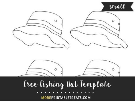 Fishing Hat Template - Small Fishing Hat Drawing, Fishing Hat Pattern, Hat Template, Hat Patterns To Sew, Computer Paper, Cap Patterns, Fishing Hat, Black And White Lines, Quiet Books