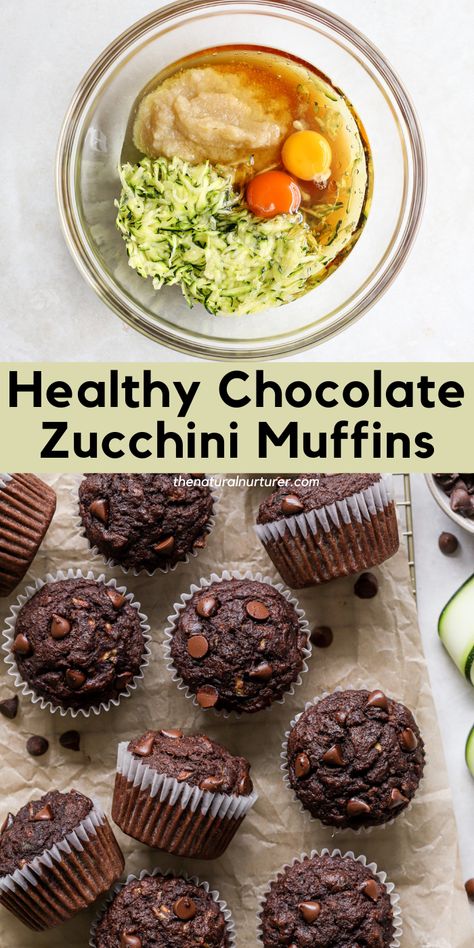 Healthy Chocolate Zucchini Muffins, Chocolate Zucchini Muffins, Dinner Recipes Chicken Healthy, Grated Zucchini, Toddler Recipes, Kid Snacks, Zucchini Muffins, Baby Recipes, Chicken Healthy