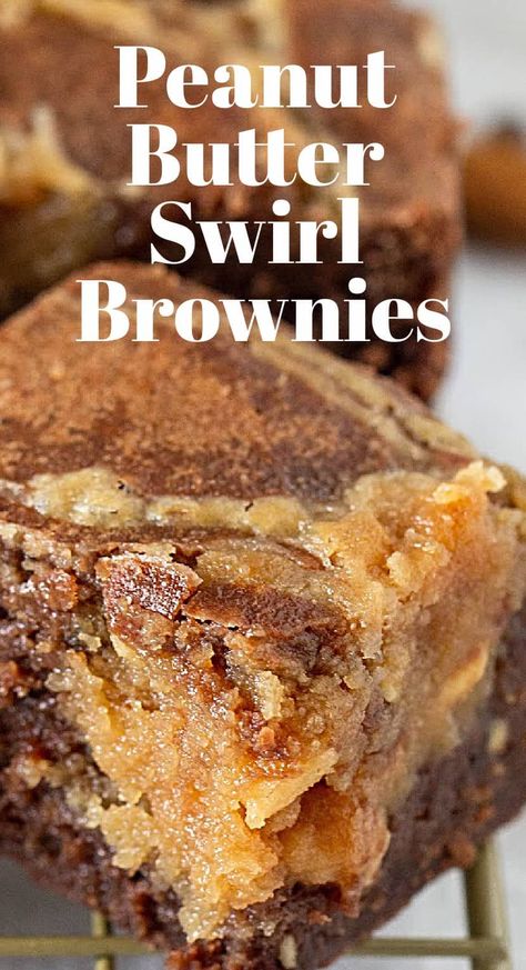 Easy Bars, Peanut Butter Brownies Recipe, Peanut Butter Swirl Brownies, Brownies Recipe Homemade, Brownies Chocolate, Butter Brownies, Swirl Brownies, Brownie Desserts, Dessert Bar Recipe