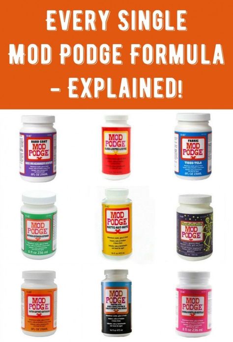 Are you curious about the Mod Podge formulas? Do you want to learn what each one� Mod Podge Diy, Homemade Mod Podge, Mod Podge Projects, Diy Mod Podge, Mod Podge Crafts, Decoupage Diy, Modge Podge, The Mod, Crafts Hacks