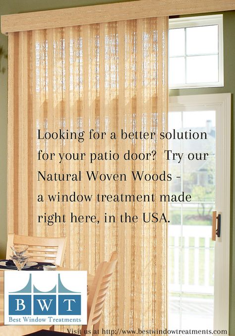 BestWindowTreatments.com - Made in USA Custom Woven Woods Natural Window Treatments Averte Panel System Slider Door Window Treatments, Natural Window Treatments, Patio Door Window Treatments, Sliding Glass Door Window Treatments, Sliding Glass Door Window, Sliding Door Window Treatments, Interior Paint Colors Schemes, Door Window Treatments, Top Treatments