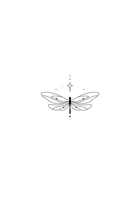 Dragon Fly Simple Tattoo, Moon Dragonfly Tattoo, Spine Tattoos For Women Dragonfly, Dragonfly Matching Tattoos, Small Tattoo Dragonfly, Whimsical Dragonfly Tattoo, Dragon Fly Tattoo For Women Simple, Dragonfly Outline Tattoo, Dragonfly Tattoo Simple