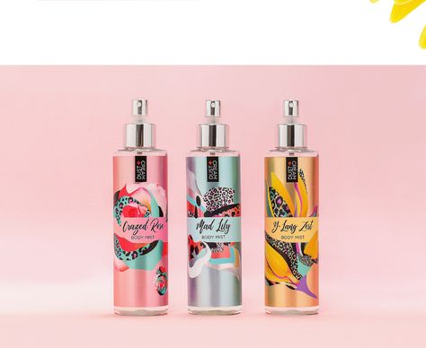 Wild in the Heart Body Mists on Behance Splash Packaging Design, Body Splash Packaging Design, Mist Packaging, Body Splash, Packaging Labels Design, Natural Body, Body Mist, Casablanca, Label Design