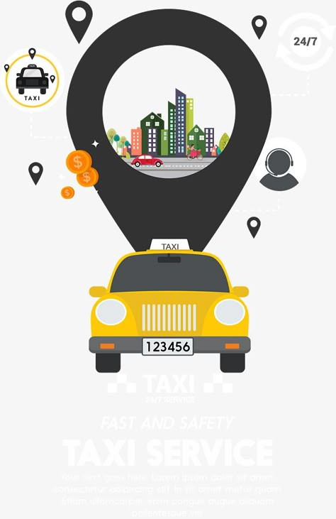 Taxi Logo Design, Taxi Logo, Taxi Advertising, Service Advertisement, Moodboard App, Flat Design Poster, Yellow Png, Car Advertising Design, Automotive Logo Design