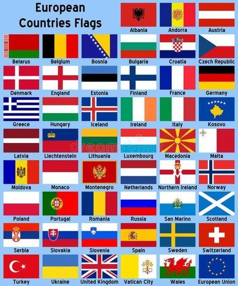 European Countries Flags, World Flags With Names, Flags Illustration, All Country Flags, Flags Of European Countries, World Country Flags, Timeline Images, European Flags, All European Countries