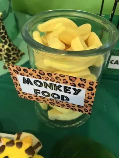 17+ Cute Monkey Themed Baby Shower Ideas 2023 Wild Animal Theme Party, Safari Party Foods Jungle Theme, Jungle Food Party, Jungle Theme Party Food Ideas, Safari Theme Birthday Food, Monkey Party Food, Monkey Themed Birthday Party Boys, Jungle Safari Party Food, Jungle Party 1st Birthday