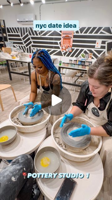 mitzie louis | NYC content creator on Instagram: "your next nyc date idea 🫶🏽⁣
⁣
@pottery_nyc is a fun & unique experience where you can make your own clay item! you’ll learn to make anything from mugs to candle holders,⁣ vases & more! best thing about this experience is that you have an instructor with you the whole time — so all beginners are welcome 🤗⁣
⁣
i made a calcifer trinket bowl & @cookiebk made a mug. we struggled a bit since it was both our first times but after that, we got the hang of things! ⁣our instructor sawyer was the best & so patient with us. 
⁣
you can book this space for birthday parties, bachelorette parties, team building, date night & so much more! ⁣
⁣⁣⁣⁣
📍: ⁣⁣⁣287 grand ave⁣
💸: $⁣⁣$⁣⁣⁣⁣-$$$⁣
⏰:⁣ ⁣⁣⁣⁣⁣daily 10AM-10PM / check site for booking times 
⁣⁣⁣⁣⁣⁣⁣⁣⁣⁣⁣⁣ Clay Date Night, New York City Date Night, Night Life Nyc, Nightlife In New York City, New York Aesthetic Friends Night, Make Your Own Clay, Make A Mug, Trinket Bowl, How To Make Clay