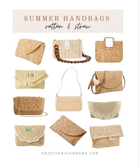 A round up of some cute straw and rattan handbags and clutches. #strawaccessories #rattanaccessories #summerstyle #affiliatelink #strawclutch #rattanpurse #rattanhandbag #handbags #summerhandbagtrend #summertrend Follow my shop @Kristin_Maier_Home on the @shop.LTK app to shop this post and get my exclusive app-only content! #liketkit #LTKunder50 #LTKhome #LTKFind @shop.ltk https://liketk.it/43cHx Rattan Clutch, Rattan Purse, Straw Clutch Purse, Straw Purse Handbags, Straw Purse, Rattan Handbags, Tan Purse, Straw Clutch, Summer Handbags