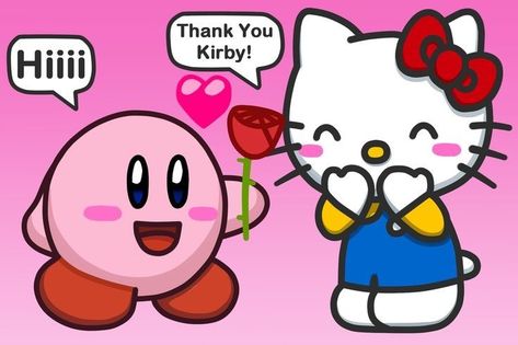 Kirby And Hello Kitty, Charmy Kitty, Simpsons Art, Pokemon Wallpaper, Rose Drawing, Hello Hello, Amazing Art Painting, Little Twin Stars, Cartoon Movies