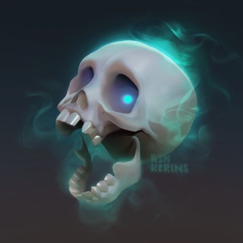 Skull Digital Art, Stylized Skull, Skull Game, Icon Game, Skull Icon, My Icon, 2d Game Art, Props Art, Casual Art