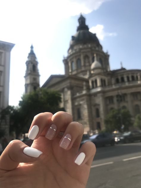 #white #silver #glow #whitenail #nails #nailart #nailsofinstagram #budapest #basilica #glitter #shine Budapest Nails, White Nails Silver, Nails Silver, Budapest Hungary, Nails Nailart, White Nails, White Silver, Budapest, Hungary