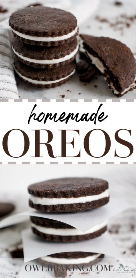 Homemade Oreos Recipe, Cupcakes Oreo, Homemade Oreo Cookies, Homemade Oreos, Oreo Cookie Recipes, Cookie Sandwich Recipes, Dessert Oreo, Oreo Recipes, Chocolate Sandwich