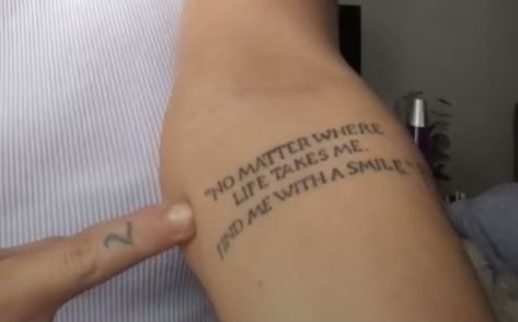 No Matter Where Life Takes Me Mac Miller Tattoo, No Matter Where Life Takes Me Tattoo, No Matter Where Life Takes Me Mac Miller, Mac Miller Lyric Tattoo, Benson Boone Tattoo, Fbgm Tattoos, I Love Life Thank You Mac Miller Tattoo, Rhegan777 Tattoos, Mac Miller Quotes Tattoo