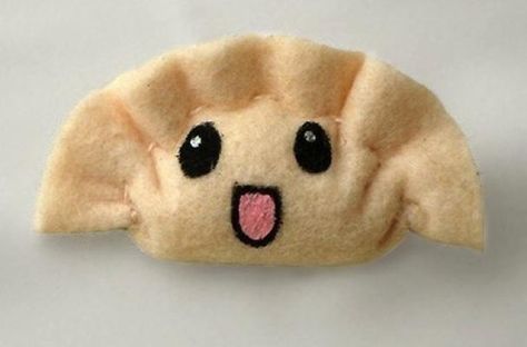 Kawaii Dumpling, Pot Sticker, Fabric Food, Food Cute, Cat Nose, Pot Stickers, Rice Ball, Say Cheese, Love Only