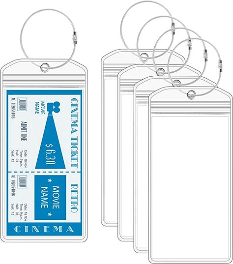 Pack of 5 Cruise Luggage Tags, 8.8 x 18.2 cm, Transparent Luggage Tags, Luggage Tags, with 5 Screw-On Metal Straps, Waterproof for Suitcase, Luggage Bag : Amazon.de: Fashion Cruise Luggage, Bicycle Holiday, Aviation Cocktail, Suitcase Tags, Cinema Ticket, Budget Holidays, Metal Straps, Metal Bands, Luggage Tags