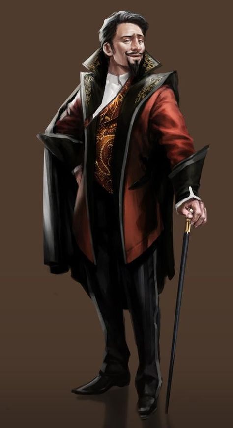 Ringmaster Art, Vampire Wizard, Dnd Vampire, Character Notes, Curse Of Strahd, Oc Reference, Traveller Rpg, Steampunk Fantasy, Adventure Ideas