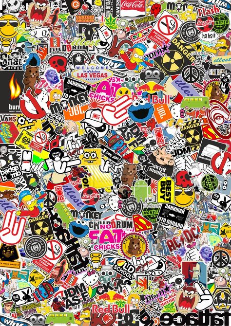 Sticker Bomb Wallpaper, Tipografi 3d, Hype Wallpaper, Jdm Stickers, Graffiti Wallpaper Iphone, Hypebeast Wallpaper, Supreme Wallpaper, Crazy Wallpaper, Online Shop Design