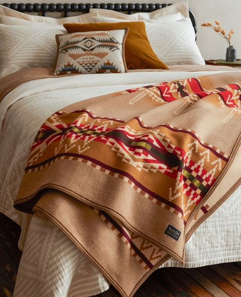 Pendleton Woolen Mills (@pendletonwm) • Instagram photos and videos Pendleton Bedroom, Grey's Anatomy Derek, Jacquard Blanket, Pendleton Blankets, Montana Cabin, Pendleton Blanket, Indian Blankets, Architecture Homes, Western Furniture