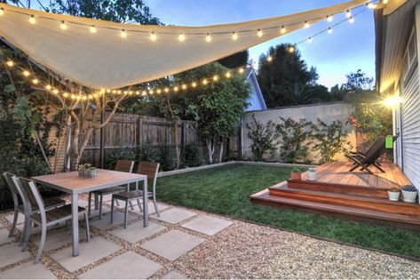 Inspiration #57: Modern Shade Sail | L² Design, LLC Diy Patio Ideas, Small Patio Design, Small Outdoor Patios, Outdoor Covered Patio, Backyard Layout, Patio Layout, Concrete Patios, Patio Steps, Backyard Shade