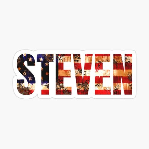 Get my art printed on awesome products. Support me at Redbubble #RBandME: https://www.redbubble.com/i/sticker/Steven-Name-Vintage-USA-Flag-Personalized-Gift-by-Allteeshirts/64046127.EJUG5?asc=u Steven Name, Name Vintage, Vintage Usa, Gift Stickers, Usa Flag, Meaningful Gifts, Top Artists, Sticker Design, Awesome Products