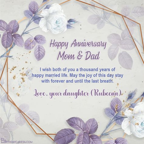 Happy Marriage Anniversary Wishes With Name For Parents Happy Anniversary Parents, Happy Marriage Anniversary Quotes, 25th Anniversary Wishes, 25th Wedding Anniversary Wishes, Happy Anniversary Mom Dad, Best Anniversary Wishes, Happy Wedding Anniversary Quotes, Anniversary Wishes For Parents, Anniversary Quotes For Parents