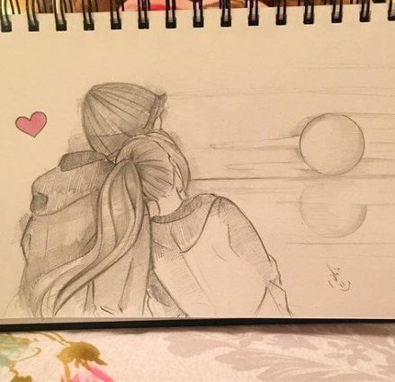 Cute Drawings Of Love, Romantic Drawing, Drawings For Boyfriend, Couple Drawing, Couple Painting, Cute Couple Drawings, Need A Hug, Pencil Art Drawings, Fashion Sketch