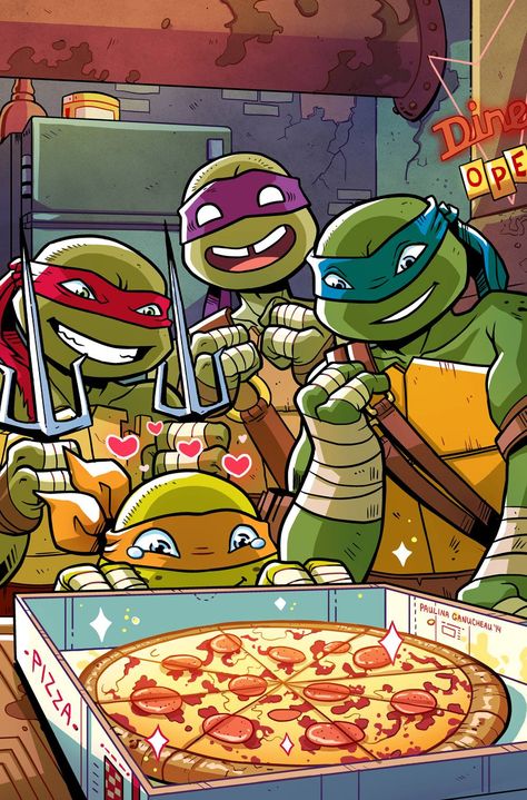 TMNT New Animated Adventures #14 RI - Paulina Ganucheau Eating Pizza, Teenage Mutant Ninja Turtles Art, Ninja Turtles Artwork, Teenage Ninja, Teenage Ninja Turtles, Tmnt Art, Ninja Turtles Art, Tmnt Turtles, Teenage Mutant Ninja Turtle