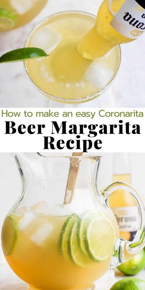 Beerrita Recipe Beer Margaritas, Margarita With Beer And Limeade, Margarita Recipes With Beer, Summer Beer Recipe Vodka, Beergarita Recipe Pitcher, Corona Beer Margarita, Coronarita Recipe Beer Margaritas, Beer Rita Recipe, Beer Margaritas With Limeade