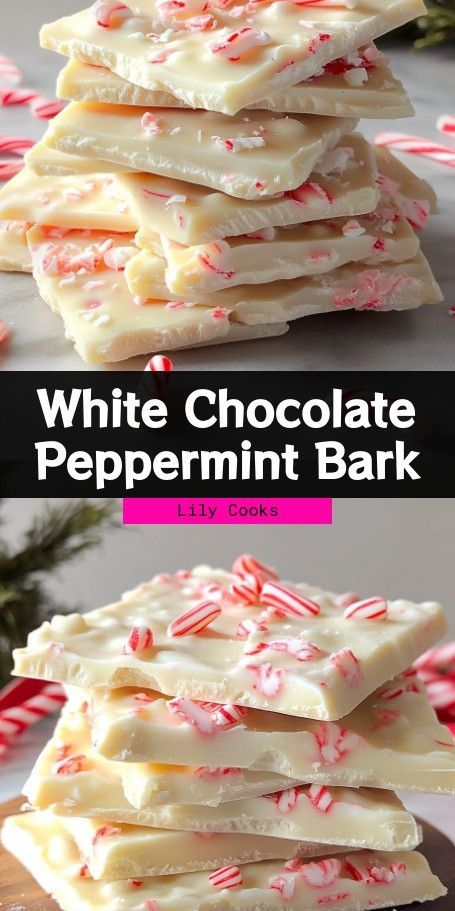 White Chocolate Peppermint Crunch Recipe: Perfect Holiday Treat Indulge in the festive flavors of White Chocolate Peppermint Crunch, a perfect treat for holiday gatherings or homemade gifts. This easy recipe combines creamy white chocolate with refreshing peppermint and crunchy textures for a sweet delight everyone will love. Ready in just 15 minutes! #HolidayBaking #FestiveTreats ..... White Chocolate Bark Recipes, Chocolate Peppermint Bark Recipe, Peppermint Cheesecake Bars, Bark Recipes Easy, White Chocolate Peppermint Bark, Homemade Peppermint Bark, Peppermint Crunch, Peppermint Bark Recipes, Chocolate Peppermint Bark