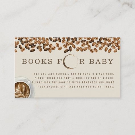 Books For Baby Shower Coffee Beans Book Request 10 cards Size: 3.5" x 2". Color: Matte. Gender: unisex. Age Group: adult. Baby Brewing Coffee Shower Ideas, Coffee Bean Baby Shower Ideas, Baby Brewing Shower Ideas Coffee, Coffee Baby Shower Theme, Coffee Bar Baby Shower Ideas, Baby Is Brewing Shower Ideas Coffee, Coffee Baby Shower Ideas, A Baby Is Brewing Coffee, Autumn Baby Shower Ideas