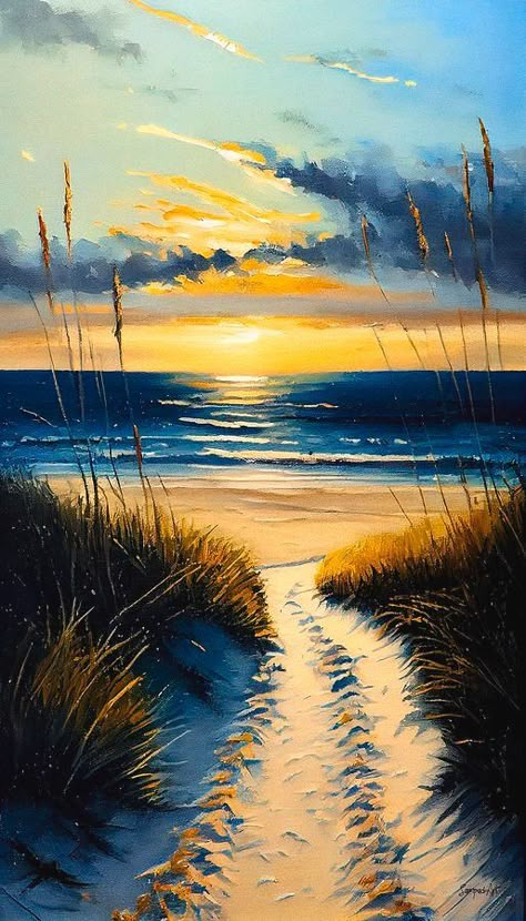 Sampad Art, Sunset Beach Painting, Acrylic Painting Ideas For Beginners, Beach Sunset Painting, Easy Acrylic Painting Ideas, Easy Flower Painting, Acrylic Painting Ideas, Easy Acrylic Painting, Painting Ideas For Beginners