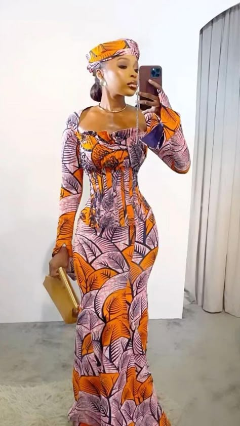 Nigerian Traditional Dresses, Nigerian Outfits, Ankara Dress Designs, Ankara Long Gown Styles, Ankara Dress Styles, African Prom Dresses, African Print Dress Ankara, African Print Clothing, Afrikaanse Mode